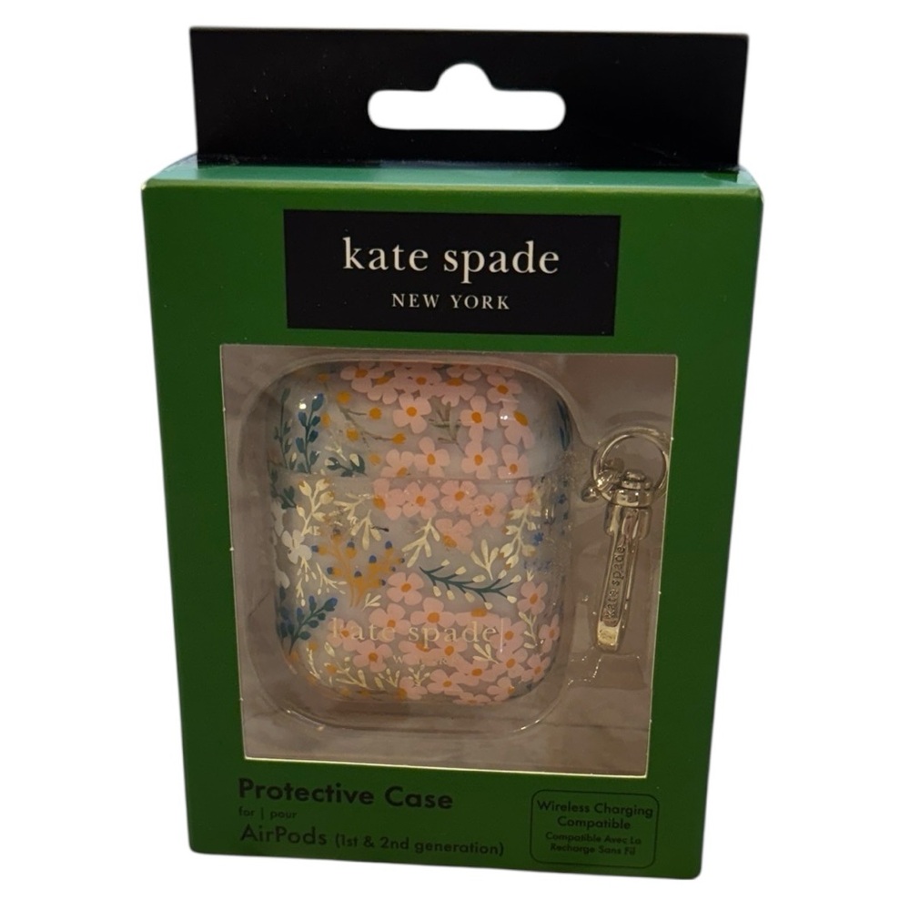 Kate Spade Floral AirPods Case Clear Protective Cover Gen 1 & 2 NIB - Picture 2 of 9